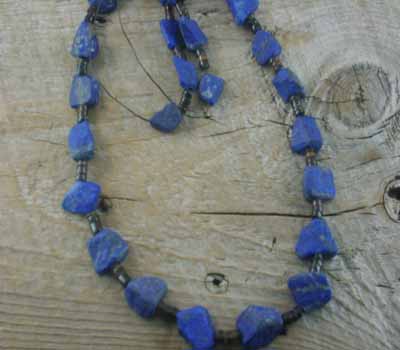 Lapis and Dark Penn Shell Necklace